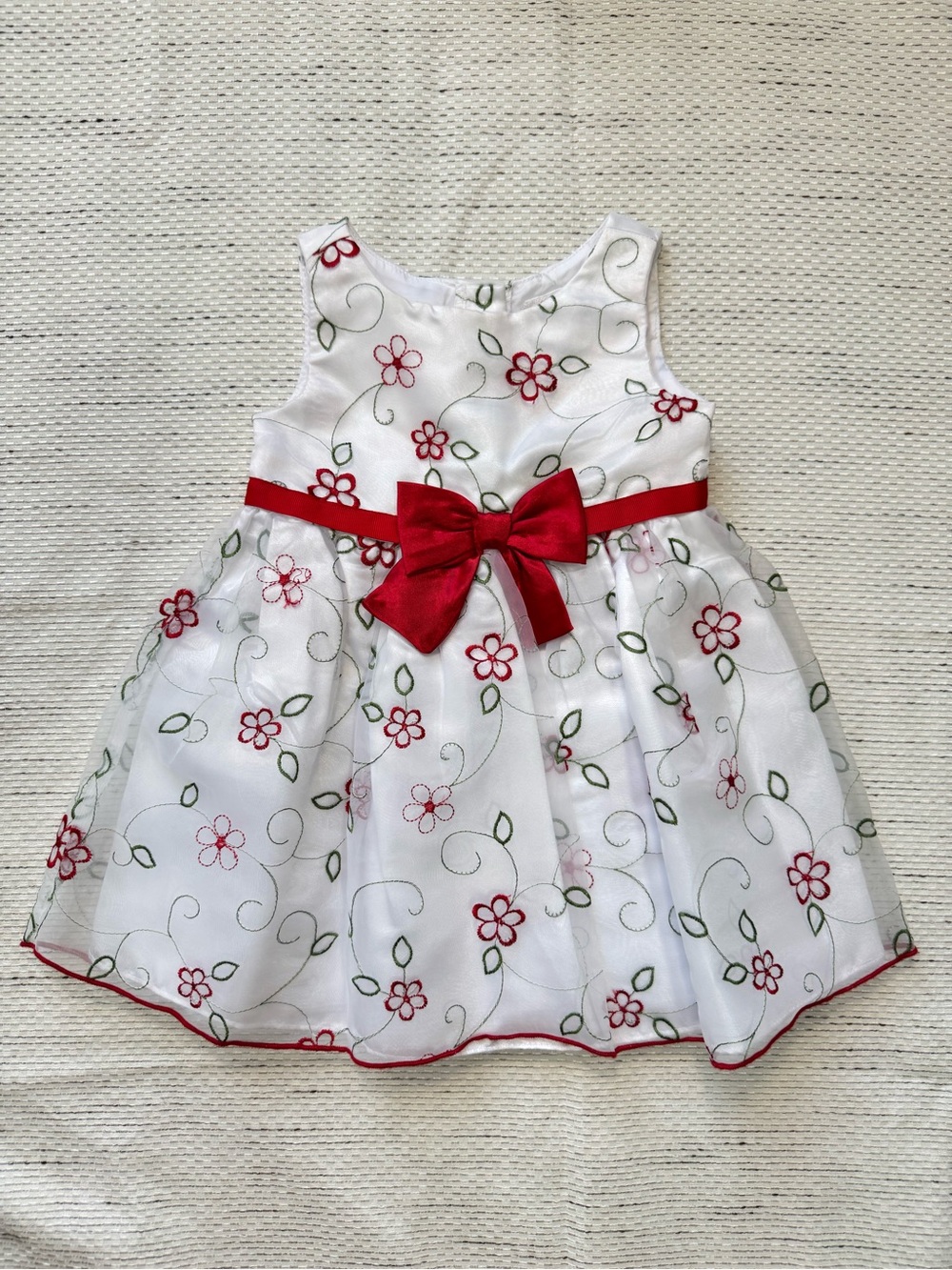 Youngland Baby Dress Girl's 24M White Red Floral Formal